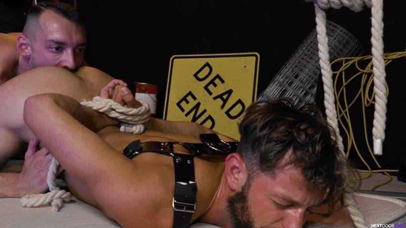 Johnny B rope tied leather harnessed Andre Grey fucking bare ass blows cum load 011 gay porn pics - Johnny B rope tied leather harnessed Andre Grey fucking his bare ass till he blows his cum load