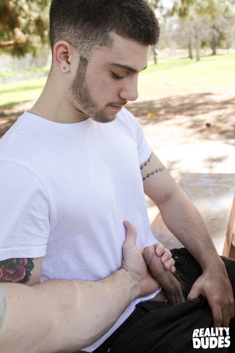 Reality Dudes straight young pup Diego strokes sucks my hard erect cock outdoors in the park 6 gay porn pics - Reality Dudes straight young pup Diego strokes and sucks my hard erect cock outdoors in the park