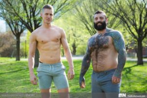 Sexy ripped young muscle stud Luke West bubble butt raw fucked bearded bear Markus Kage 0 gay porn pics 300x200 - Hottie straight young stud outdoor big uncut dick bareback  ass fucking at Czech Hunter 637